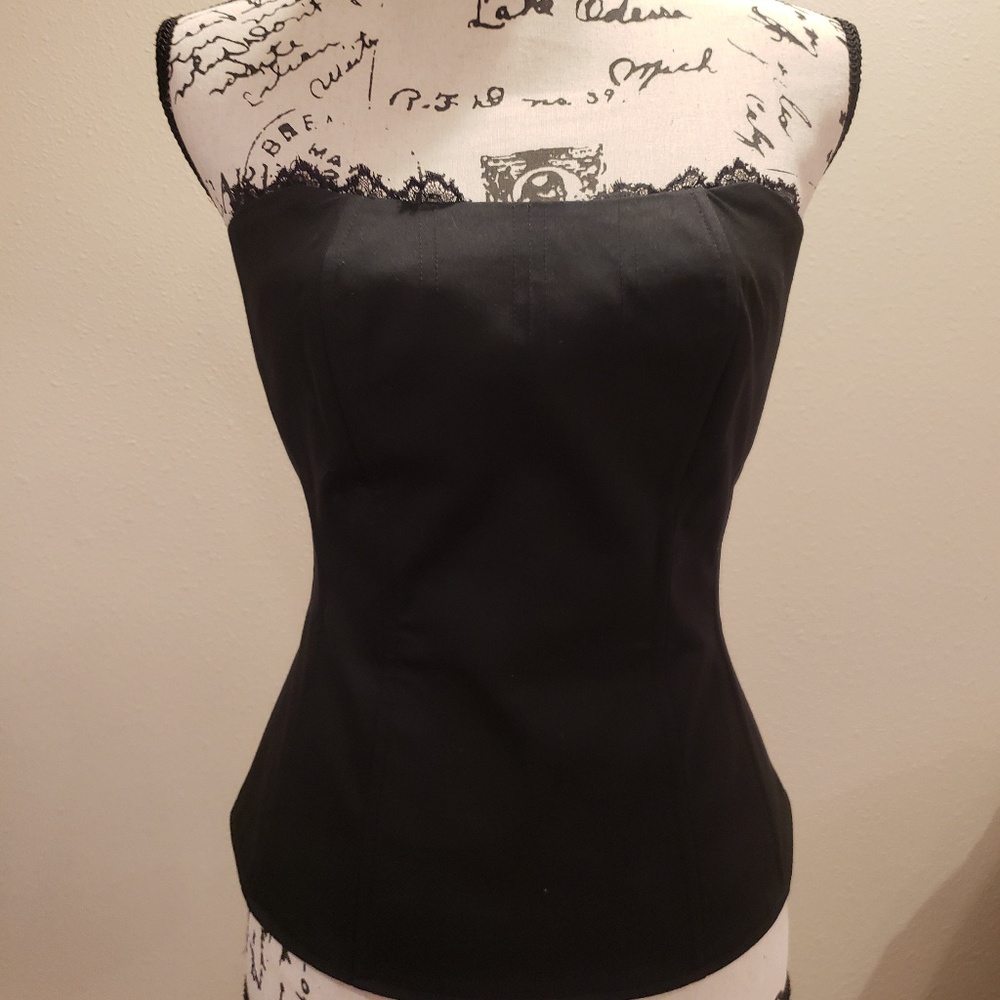 Express corset style zipper back top